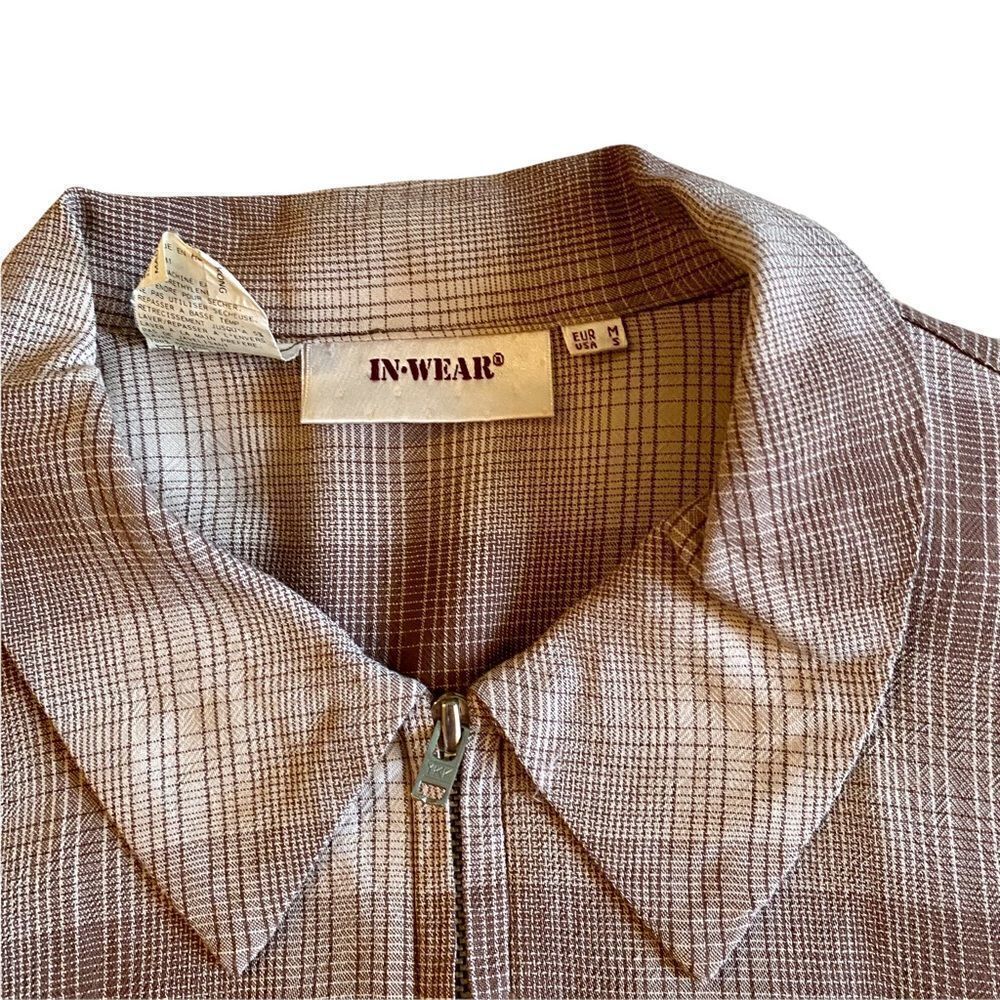 Vintage 90s InWear Brown Checked Jacket - Picture 3 of 11